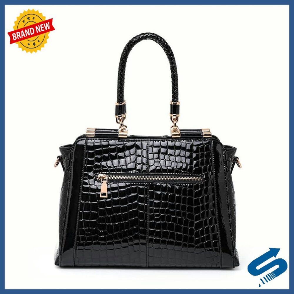 Large Capacity Crocodile Pattern Shoulder Bag wit… - image 5